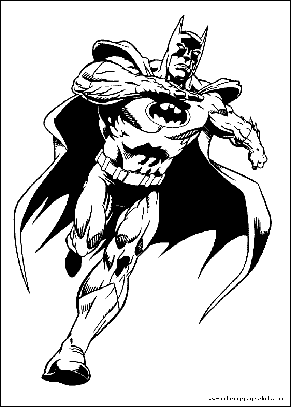 Batman running coloring page