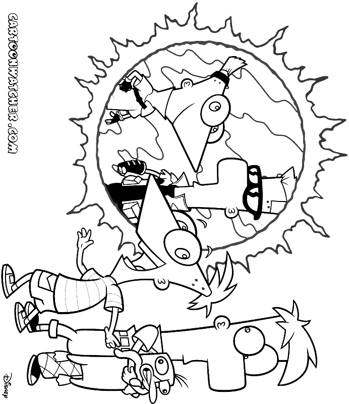 phineas coloring pages