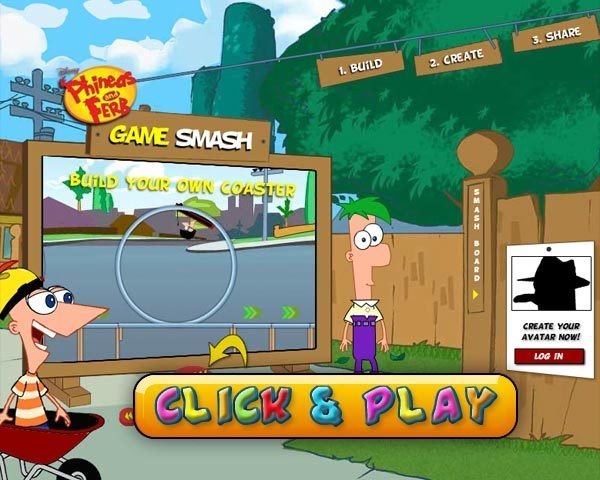 Phineas and Ferb Game Smash Buid Your Own Coaster