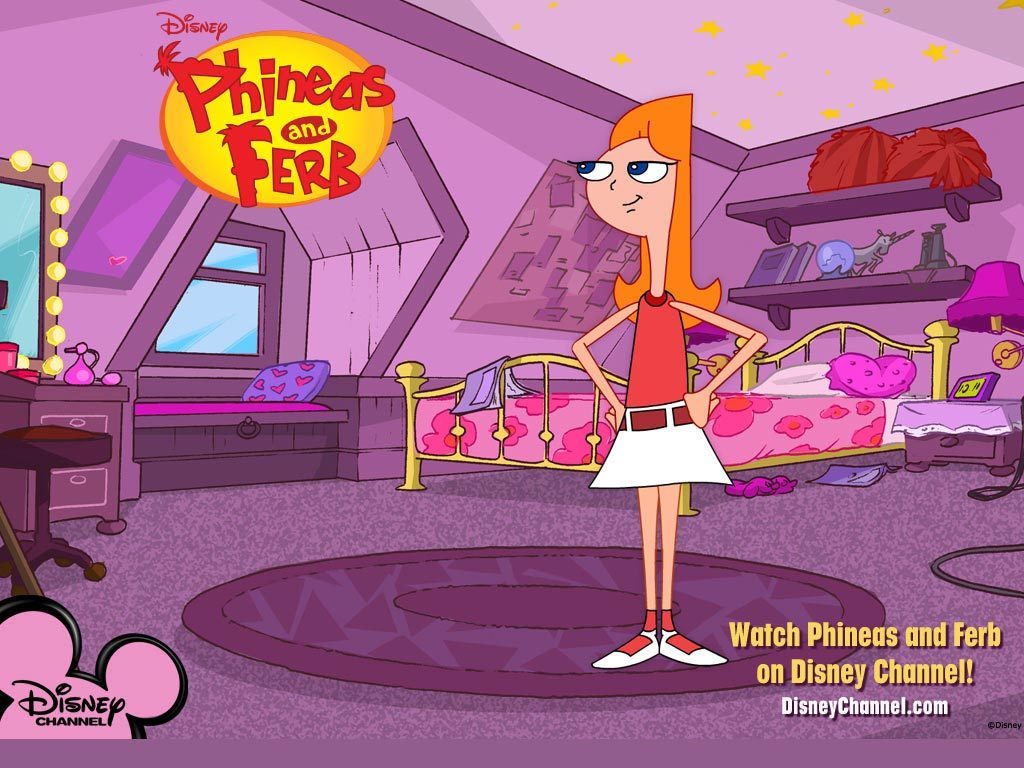 Candace Room wallpaper pink Phineas Ferb