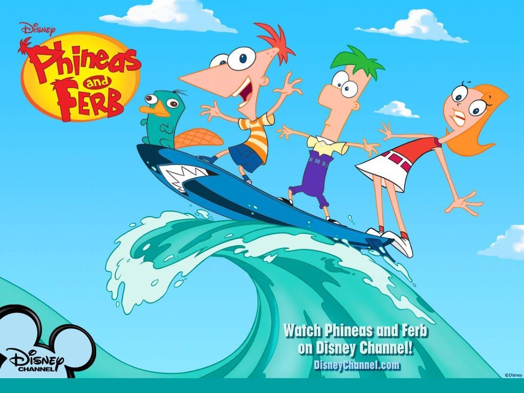 Phineas and Ferb Surfing Wallpaper
