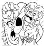free scooby-doo coloring pages scooby Scared Scooby-Doo and werewolf coloring page 
