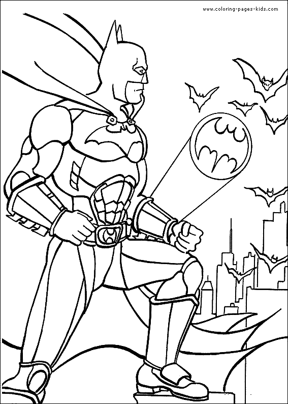 Batman on a roof coloring page