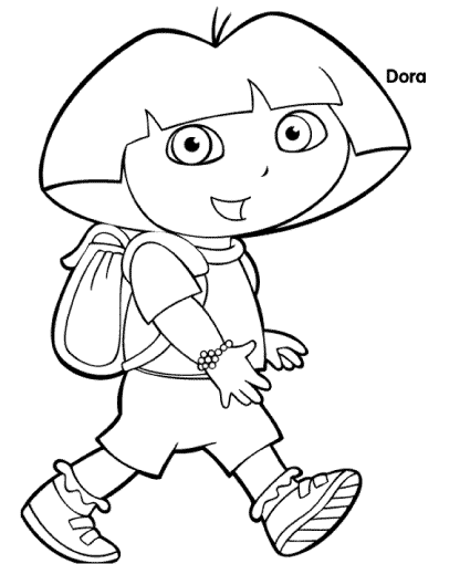 Dora the Explorer walking color page