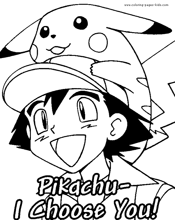 Picachu I choose you! Pokemon coloring page - Pokemon Coloring Pages